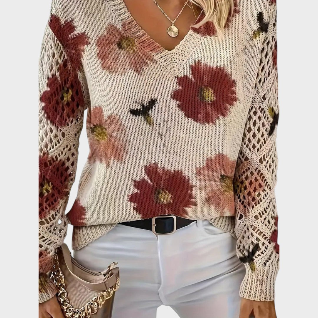 Carina | Delicate Floral Sweater