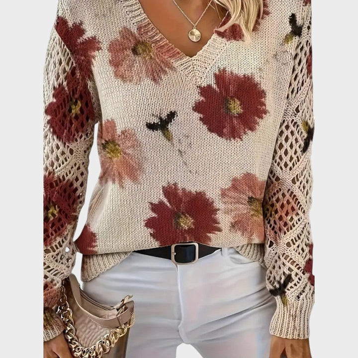 Carina | Delicate Floral Sweater