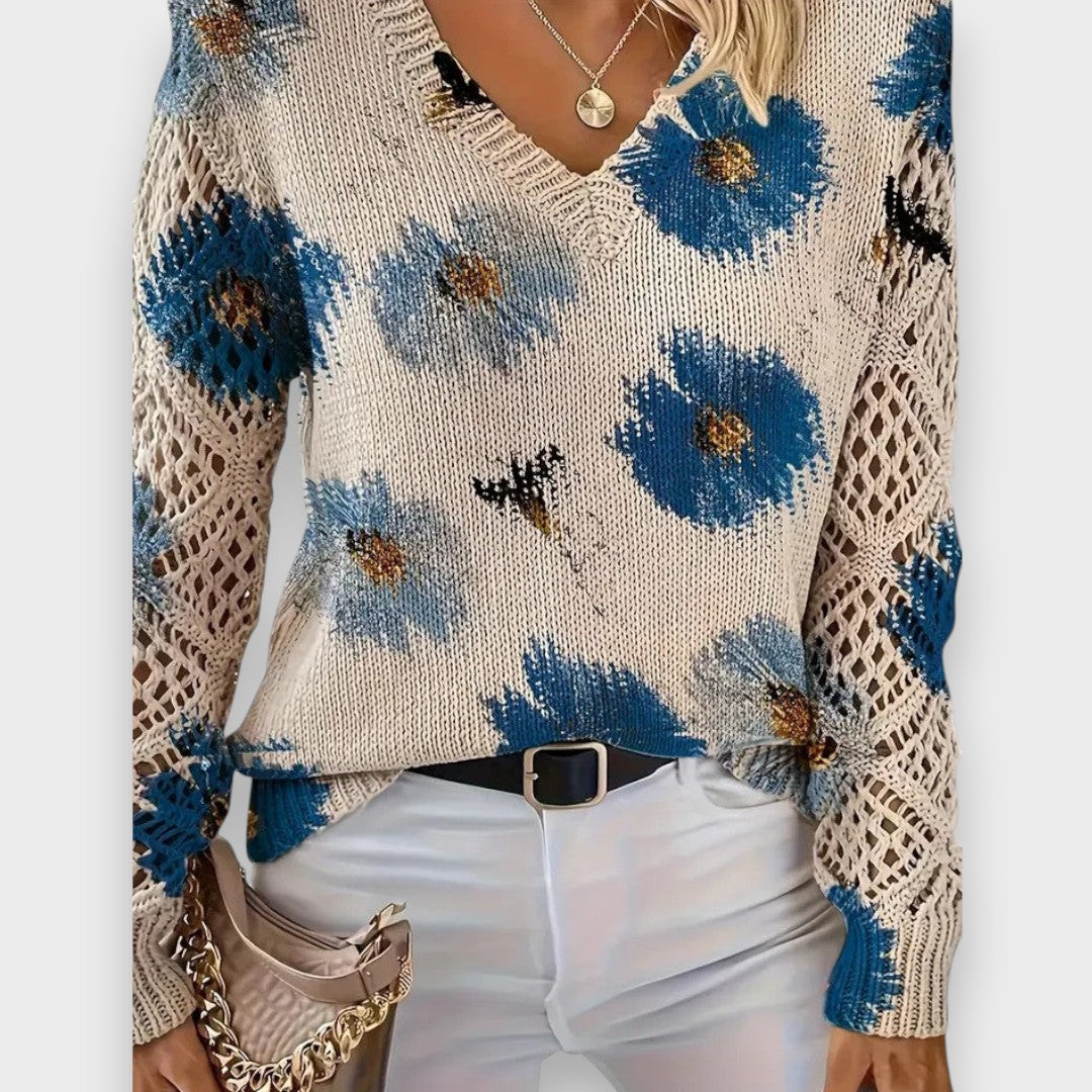 Carina | Delicate Floral Sweater