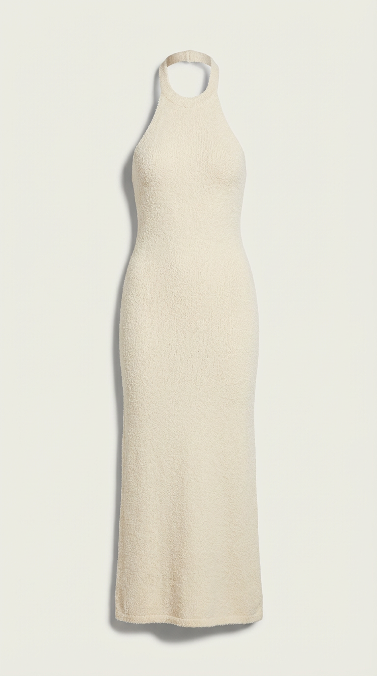 Naomi Textured Halter Maxi Dress