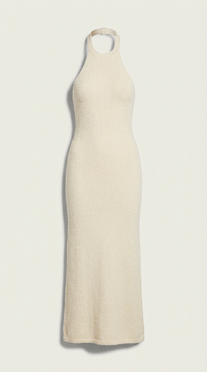 Naomi Textured Halter Maxi Dress