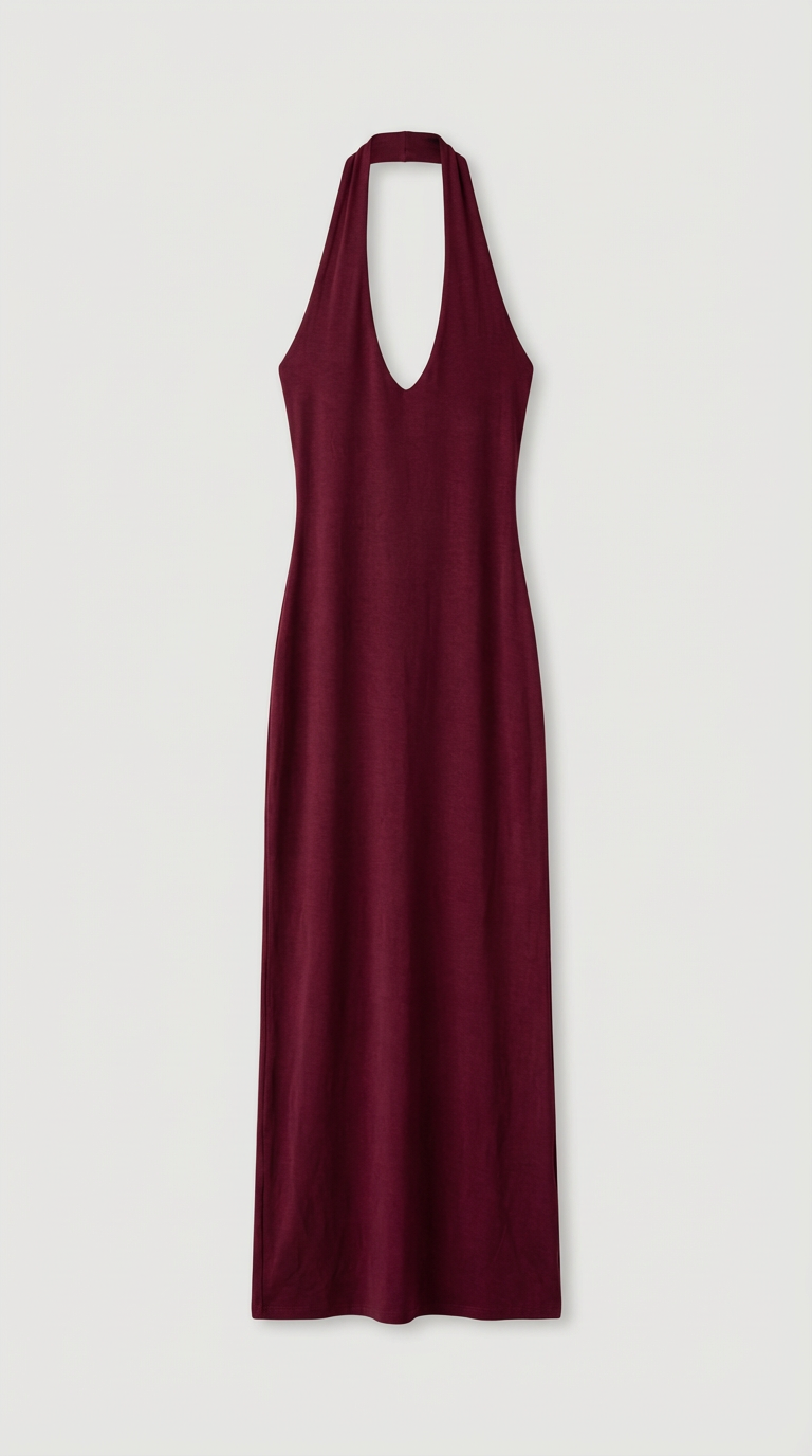 Valentina Sculpted Halter Maxi Dress