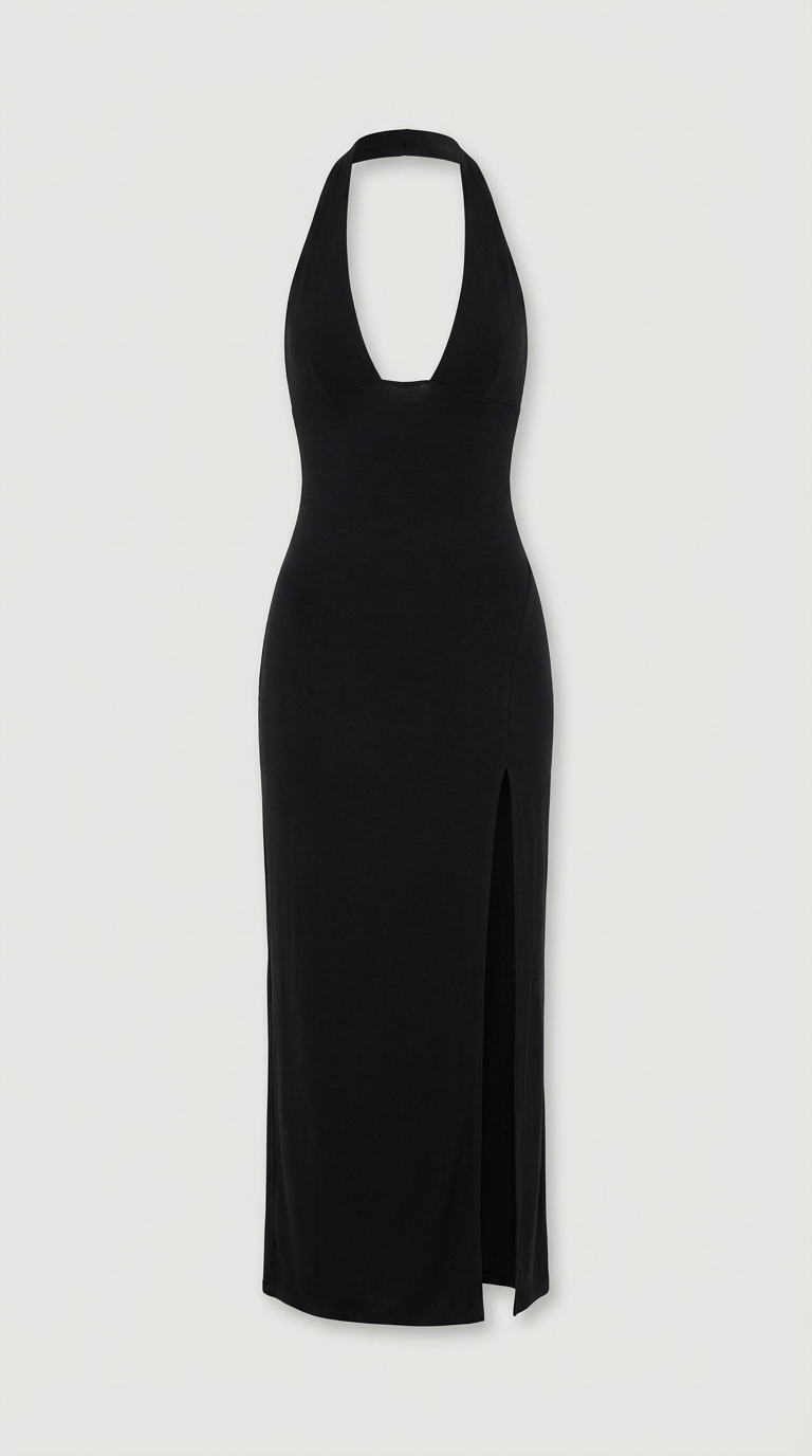 Alessia Sleek Halter Maxi Dress