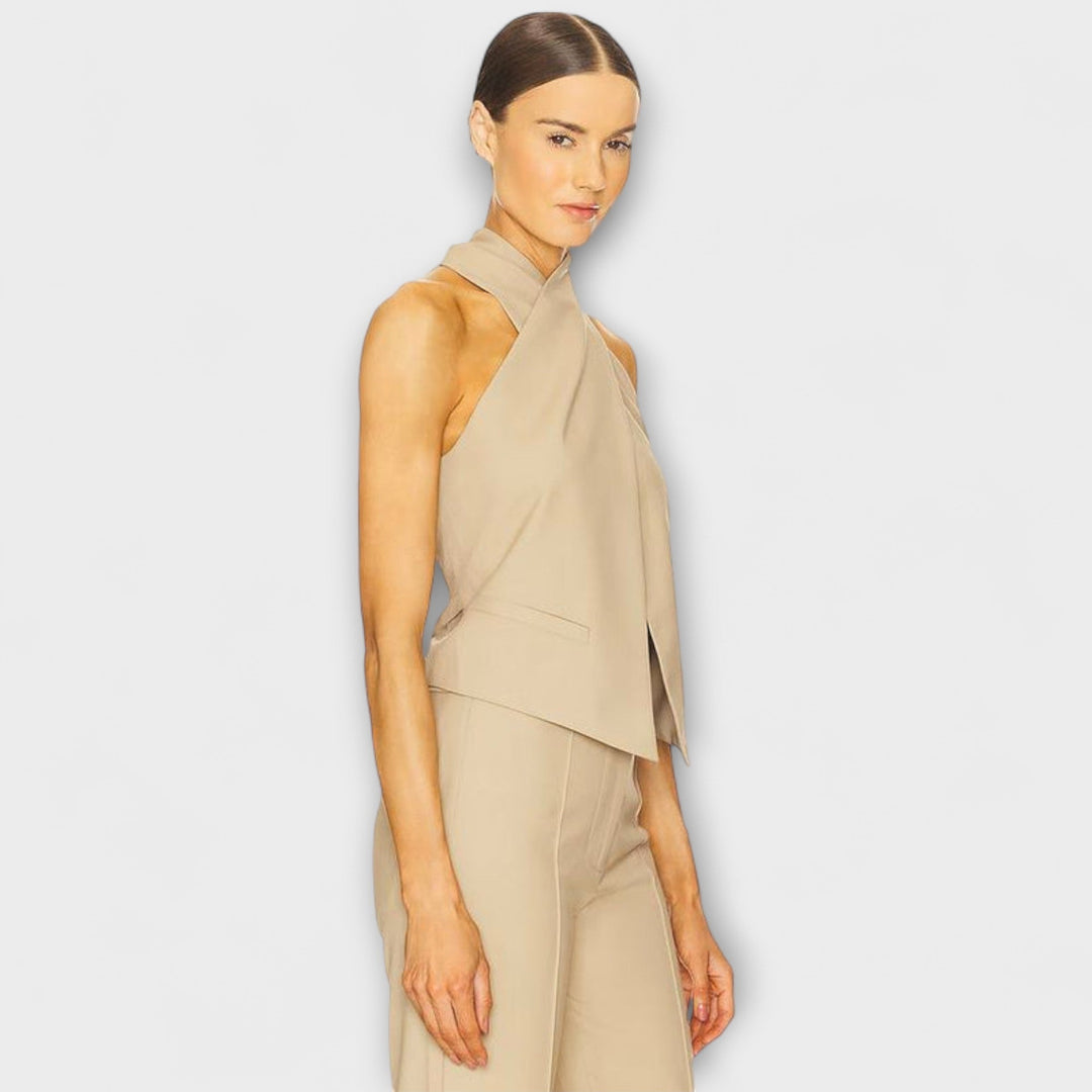 June – Crisscross Halter Neck Tank Top