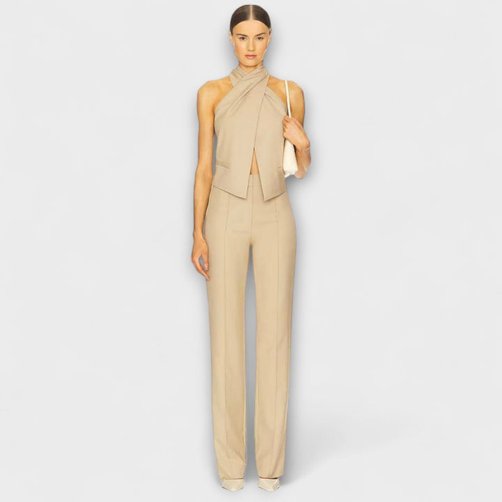 June – Crisscross Halter Neck Tank Top