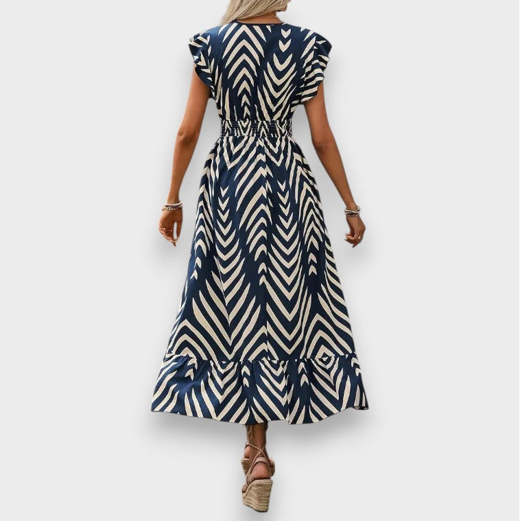 Milena | Dress with Allover Print and Smocked Waist