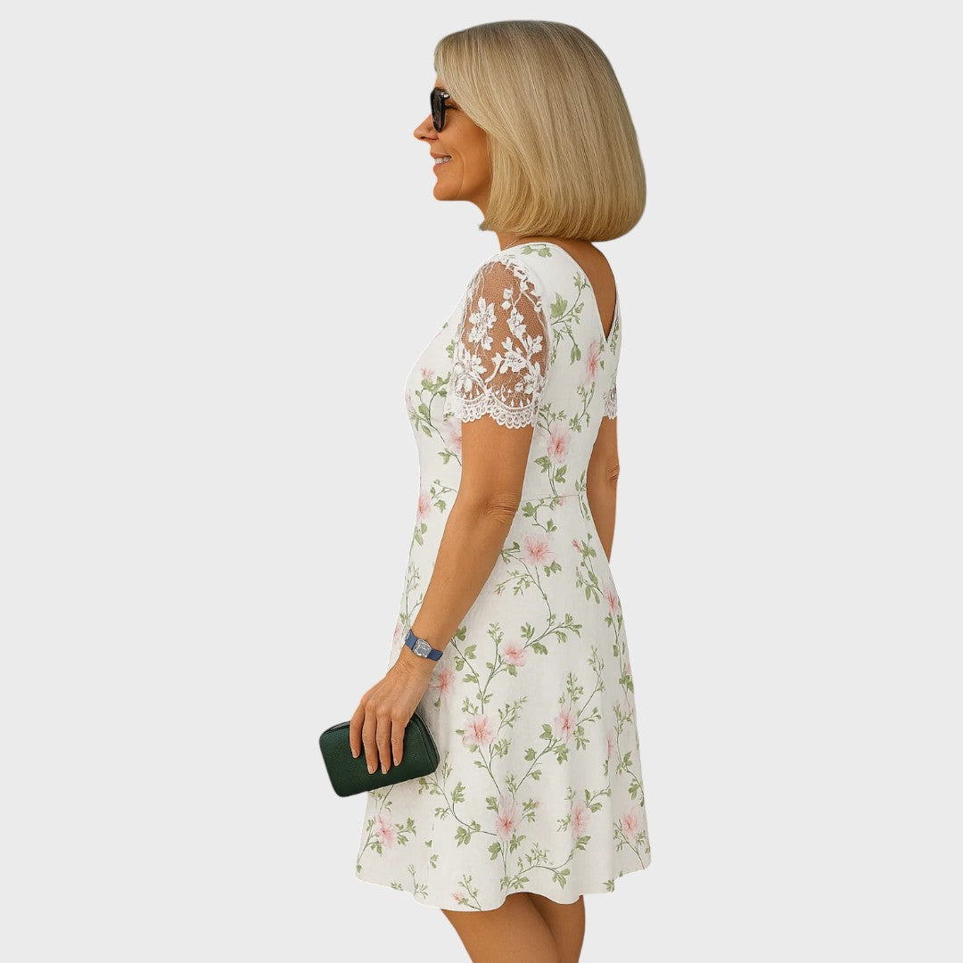 Laura | Elegant Midi Dress with Lace Details