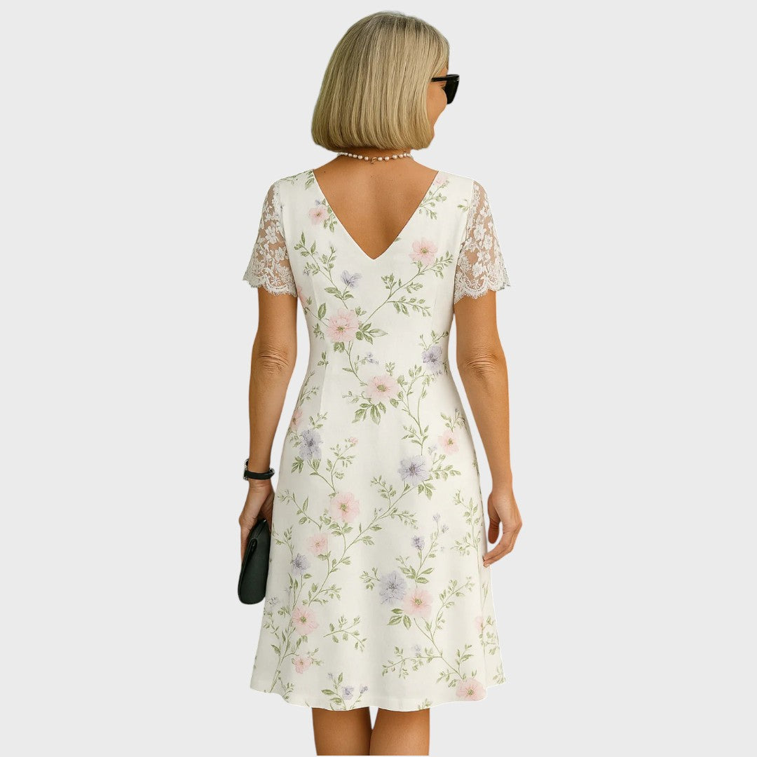 Laura | Elegant Midi Dress with Lace Details