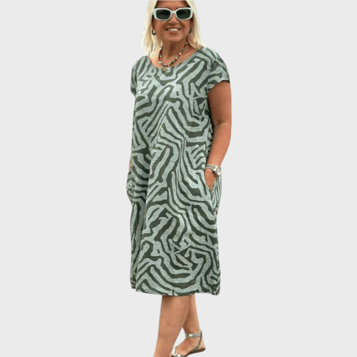 Giselle | Summer Dress with Round Neckline and Beautiful Print