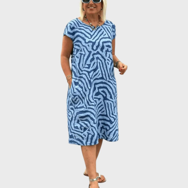 Giselle | Summer Dress with Round Neckline and Beautiful Print